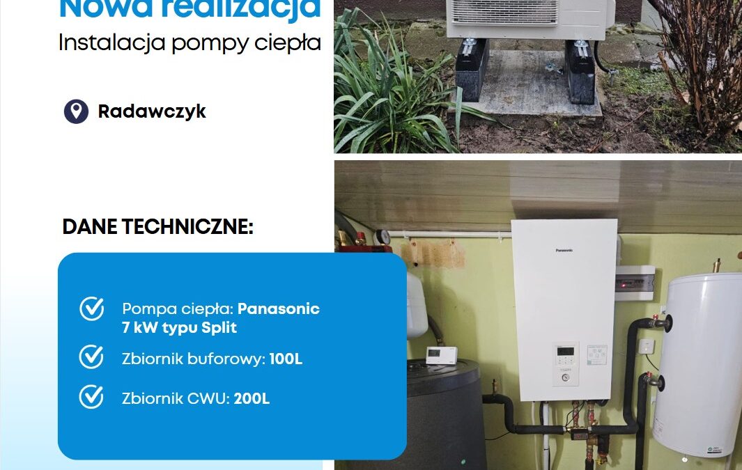 Montaż pompy ciepła w miejscowości Radawczyk