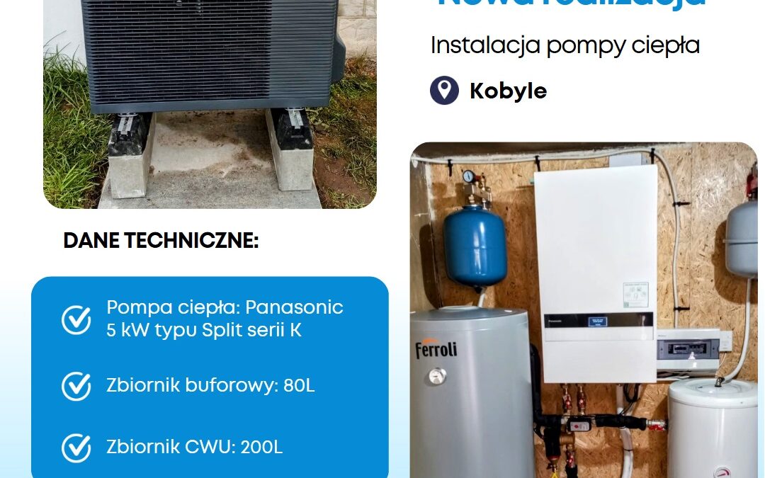 Montaż pompy ciepła w miejscowości Kobyle