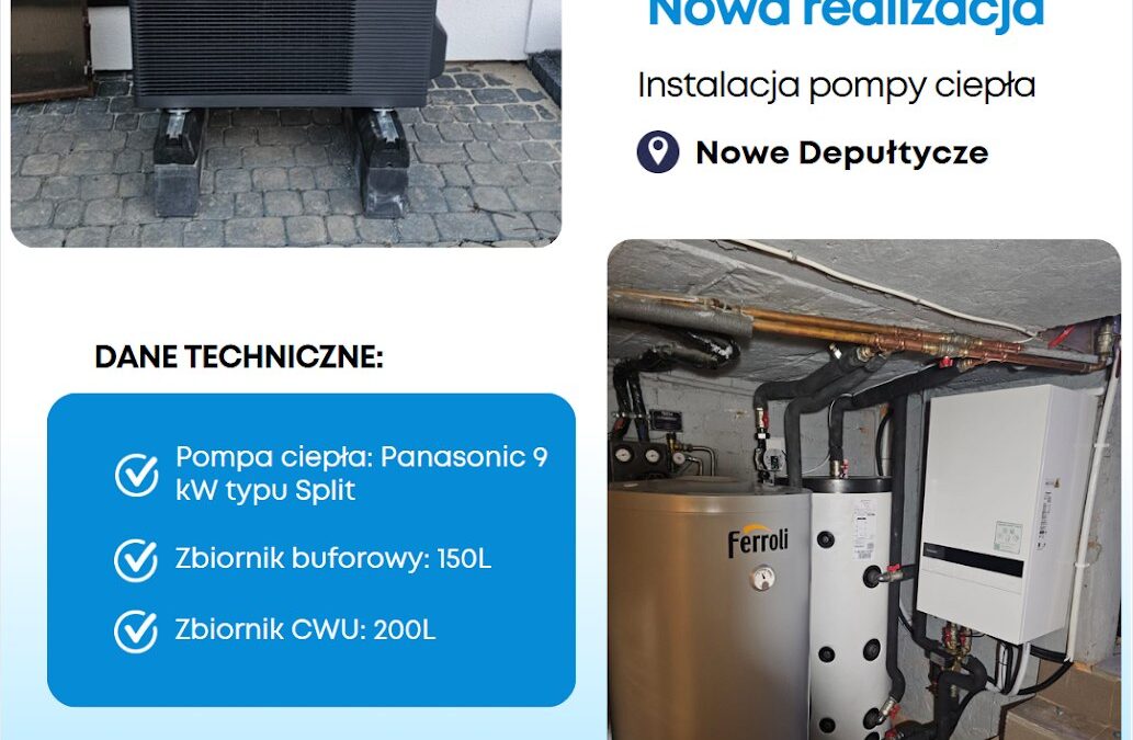 Montaż pompy ciepła w miejscowości Nowe Depułtycze