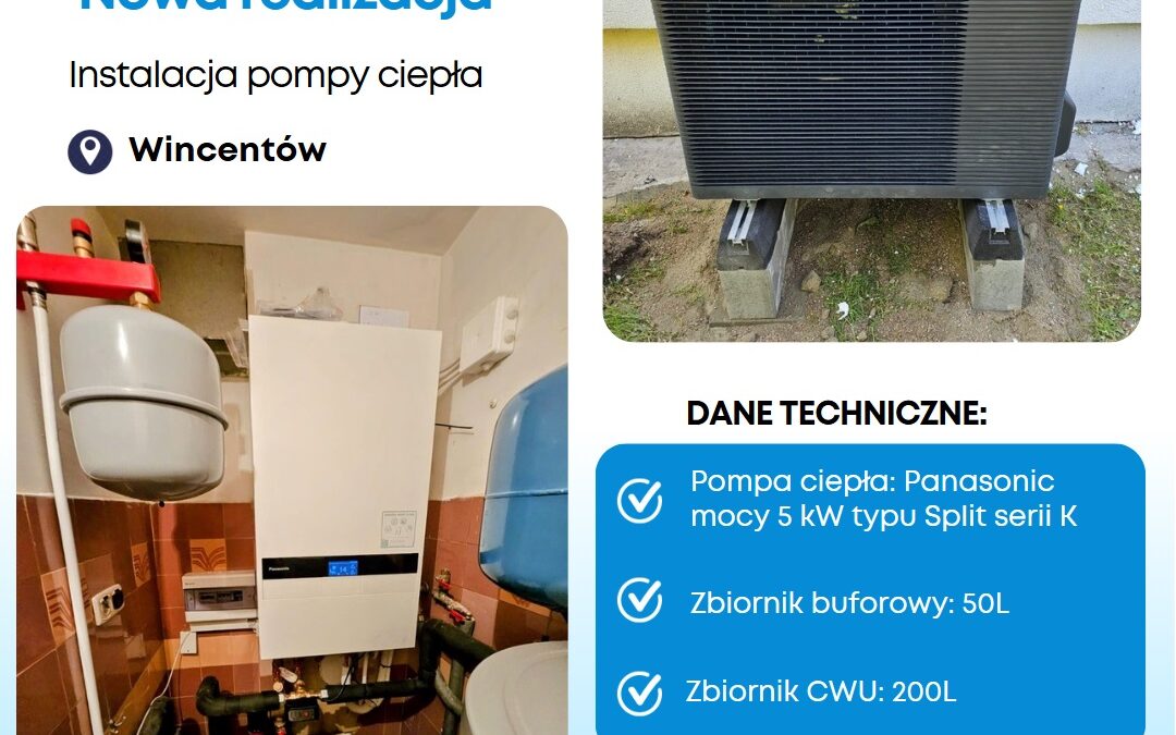 Montaż pompy ciepła w miejscowości Wincentów